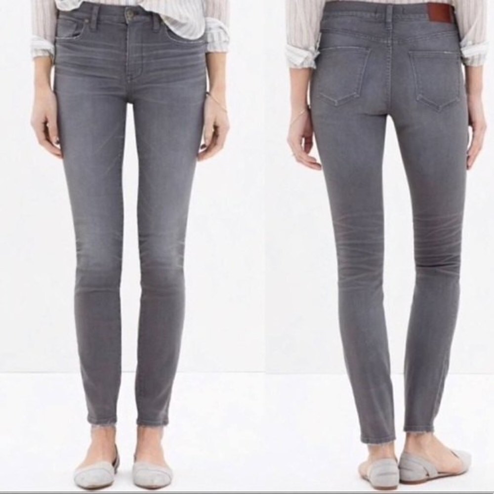 Madewell High Riser Skinny Jeans Light Grey Denim Causal Coastal Womens Size 24 - Picture 2 of 15